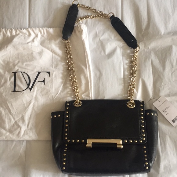 NEW DVF 440 Mini Chain Black Leather handbag - Picture 2 of 6